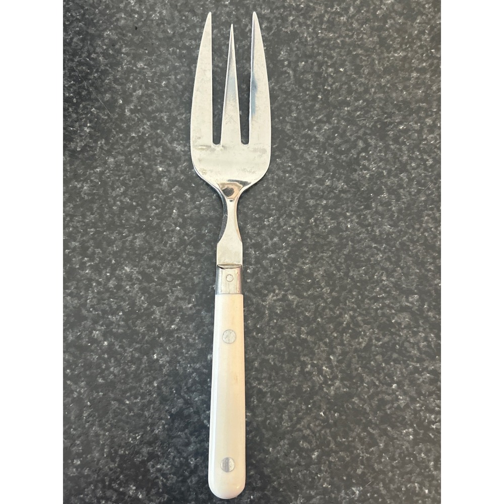Washington Forge Mardi Gras Cold Meat Fork Stainless Steel Cream Riveted Handle